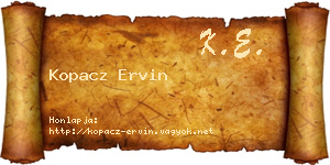Kopacz Ervin névjegykártya