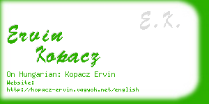 ervin kopacz business card